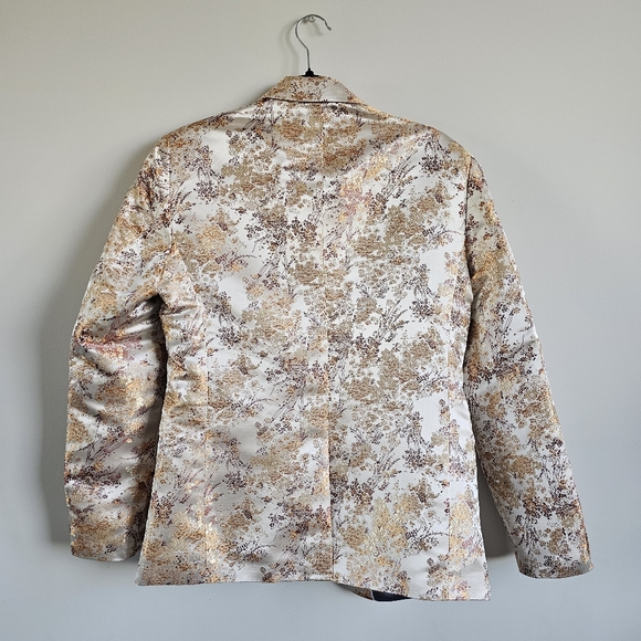 NWT Mogu Men's Blazer, Size 36, Yellow and Red Floral Pattern - Picture 3 of 8